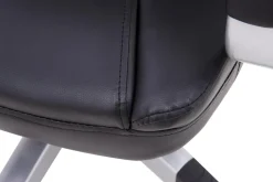 Clearance Fotel biurowy z czarnej ekoskóry NARBO
