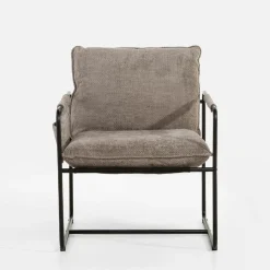 inny Fotele Wypoczynkowe^Fotel szary z czarną ramą LUNWALL
