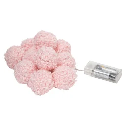 Girlanda świetlna LED pompony różowe 10 szt.