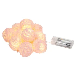 Girlanda świetlna LED pompony różowe 10 szt.