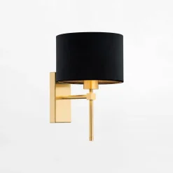 Best inny Kinkiet do salonu abażur czarno-złoty ABBANO