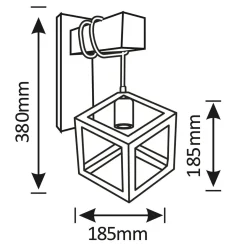 Kinkiety^Kinkiet geometryczny czarny SWEDEN WOOD