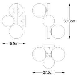Outlet Zumaline Kinkiet kule złoty MOLECULE
