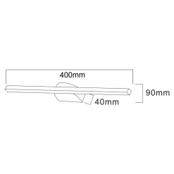 Zumaline Kinkiety^Kinkiet LED 12W czarny ARVI 40 cm