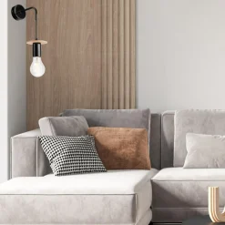 Kinkiety^Kinkiet loft czarny ANGELINA