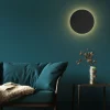 TK Tomasz Krywult Kinkiety^Kinkiet minimalistyczny okrągły czarny LUNA NEW 40 cm