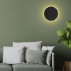 TK Tomasz Krywult Kinkiety^Kinkiet minimalistyczny okrągły czarny LUNA NEW 30 cm