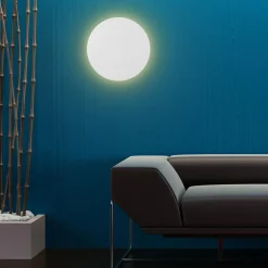 Sale TK Tomasz Krywult Kinkiet minimalistyczny okrągły biały LUNA NEW 40 cm