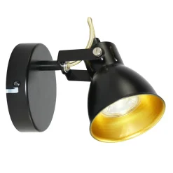 Outlet LED-POL Kinkiet reflektor czarno-złoty ORO FALCO