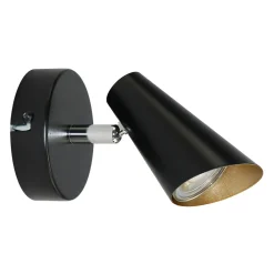 LED-POL Kinkiety^Kinkiet reflektor czarno-złoty ORO AQUILA