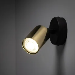 Outlet TK Tomasz Krywult Kinkiet spot czarno-złoty TOP
