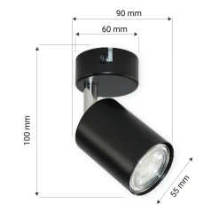 LED-POL Kinkiety^Kinkiet spot czarny ORO GAVIA
