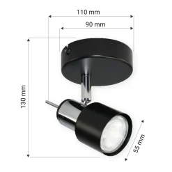 Best LED-POL Kinkiet spot czarny ORO STERNA