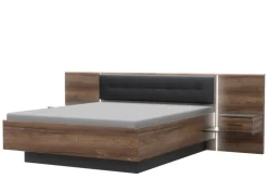 FORTE Łóżka^Łóżko BELLEVUE 180x200 z oświetleniem, z szafkami nocnymi