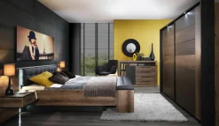 FORTE Łóżka^Łóżko BELLEVUE 180x200 z oświetleniem, z szafkami nocnymi