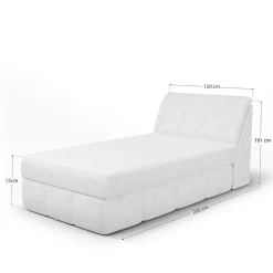 inny Łóżka Tapicerowane|Łóżka^Łóżko kontynentalne kremowe LORENZO HR 120x200 cm