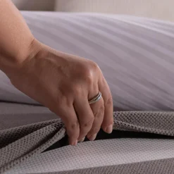 Dzieci inny Łóżka|Łóżka Hotelowe^Łóżko kontynentalne z materacem szare SILLA 80x200 cm