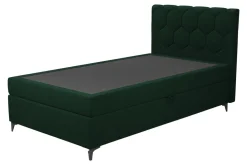 inny Łóżka Tapicerowane|Łóżka^Łóżko kontynentalne z pojemnikiem zielone MEGAN PU 120x200 cm