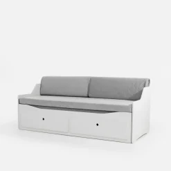 Hot inny Łóżko młodzieżowe rozsuwane biało-szare GRAND 90-160x200 cm