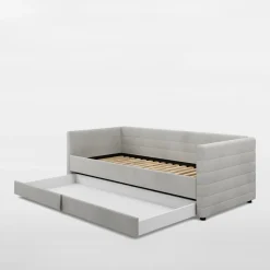 Discount inny Łóżko młodzieżowe z szufladą jasnoszare LOLO 90x200 cm