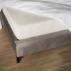 Łóżka Tapicerowane|Łóżka^Łóżko szare ze stelażem KONTREXT 160x200 cm