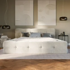 inny Łóżko tapicerowane beżowe ANNA 160x200 cm
