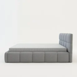 Best Łóżko tapicerowane boucle jasnoszare CELINE 160x200 cm