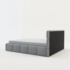 Best Łóżko tapicerowane boucle jasnoszare CELINE 160x200 cm