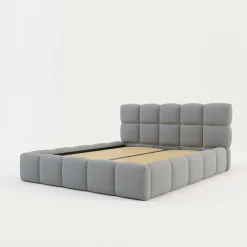 Best Łóżko tapicerowane boucle jasnoszare CELINE 160x200 cm