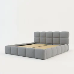 Łóżka Tapicerowane|Łóżka^Łóżko tapicerowane boucle jasnoszare CELINE 180x200 cm