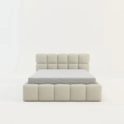 Best Łóżko tapicerowane boucle kremowe CELINE 140x200 cm