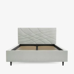 Outlet inny Łóżko tapicerowane jasnobeżowe ARIA ALTO 160x200cm