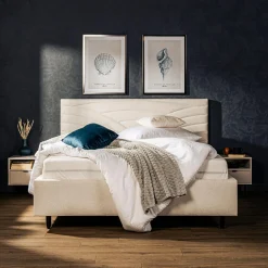 Online inny Łóżko tapicerowane kremowe LAURA ALTO 140x200 cm