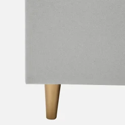 inny Łóżka Tapicerowane|Łóżka^Łóżko welurowe szare SANTADI 120x200 cm