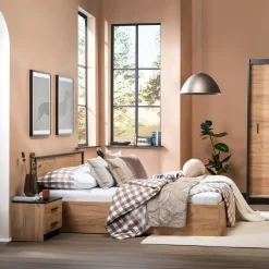 Sale Exline Łóżko z pojemnikiem i oświetleniem LED MALI 140x200 cm