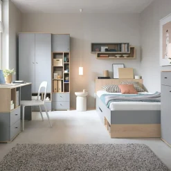 Clearance inny Łóżko z szufladą i półkami ORO 120x200