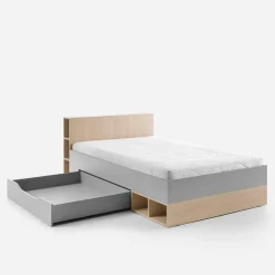 Clearance inny Łóżko z szufladą i półkami ORO 120x200