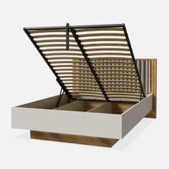 Discount FORTE Łóżko ze stelażem i oświetleniem RANKIN 140x200