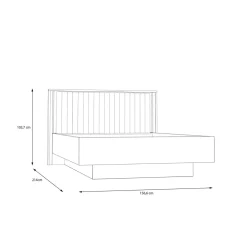 Discount FORTE Łóżko ze stelażem i oświetleniem RANKIN 140x200