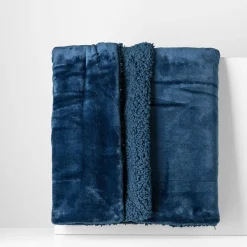 inny Koc sherpa ciemnoniebieski CASMIR 130x160 cm