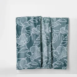 inny Koce I Narzuty^Koc w kwiaty turkusowy CODIE 130x160 cm