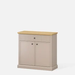Outlet Esteti Komoda do sypialni 2-drzwiowa IDELLO taupe dąb kamienny