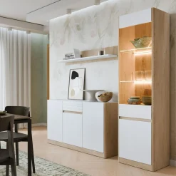 New inny Komoda 3-drzwiowa CALIMA dąb cremona biała