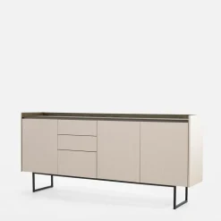 New LENART Komoda ryflowana z oświetleniem LAGO 192 cm
