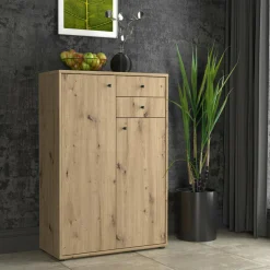 New FORTE Komoda TEMPRA 2 wysoka 2D2S dąb artisan