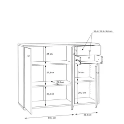 Best FORTE Komoda wysoka TEMPRA 2 3D2S dąb artisan
