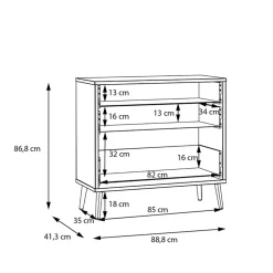 Discount FORTE Komoda z 3 szufladami WHENUA