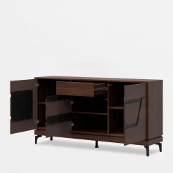 Sale Furni Home Komoda z czarnym dekorem VERO 163.5 cm