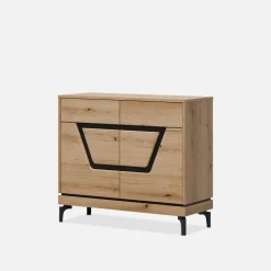 Furni Home Komody^Komoda z czarnym dekorem KRIS 98 cm