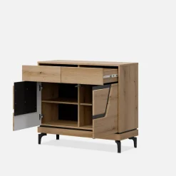 Furni Home Komody^Komoda z czarnym dekorem KRIS 98 cm